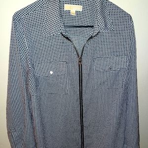 Michael Kors Long Sleeve Black and White Blouse  XL